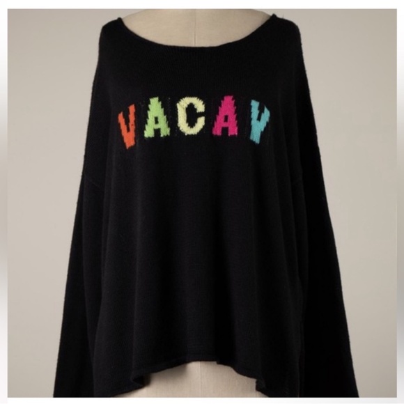 Miracle Sweaters - Miracle “VACAY” Oversized Knit Sweater – Black Size M